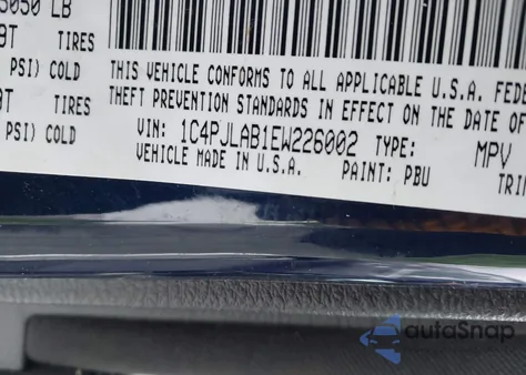 2014 Jeep Cherokee Sport z USA, uszkodzony, nr VIN 1C4PJLAB1EW226002